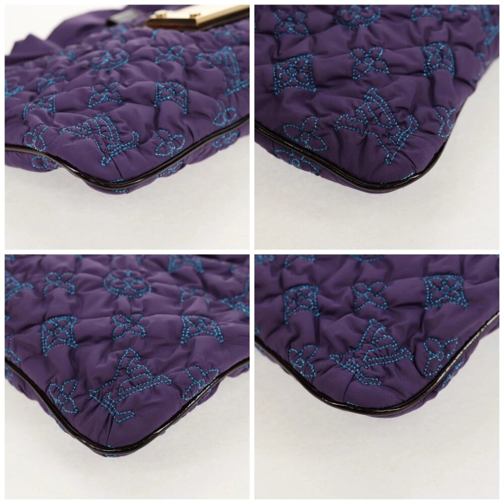 LOUIS VUITTON Monogram Satin Pochette Devi MM Bag Purple - Picture 14 of 15